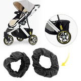 2Pcs Stroller Wheel Cover Oxford Cloth Dustproof Infant Pushchair Tire Protector(Pour une grande roue de 18 à 25 cm de diamètre )