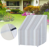 Water Resistant Chair Cover Indoor Outdoor Garden Patio Furniture Dust Cover ProtectorStripe 68.5x73.5x51x89cm