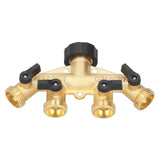 G3/4 4‑Way Water Hose Splitter Garden Hose Adapter Watering Connector Distributor for Faucet