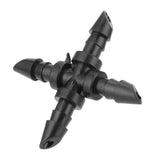 50PCS 4/7 4-Way Hose Connector Cross Fitting Irrigation Tubing Connector Fitting
