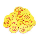 50Pcs Beehive Tag ABS Round Numbered Sign Labels with Hole Livestock Accessory Red Yellow In Australia - Darrahopens