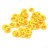 50Pcs Beehive Tag ABS Round Numbered Sign Labels with Hole Livestock Accessory Red Yellow In Australia - Darrahopens
