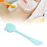 Handheld Silicone Face Cleaning Brush Mask DIY Mixing Stick Makeup Cleansing Brush(Green Double Head Knife Shape )
