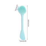 Handheld Silicone Face Cleaning Brush Mask DIY Mixing Stick Makeup Cleansing Brush(Green Double Head Knife Shape )