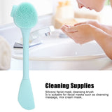 Handheld Silicone Face Cleaning Brush Mask DIY Mixing Stick Makeup Cleansing Brush(Green Double Head Knife Shape )