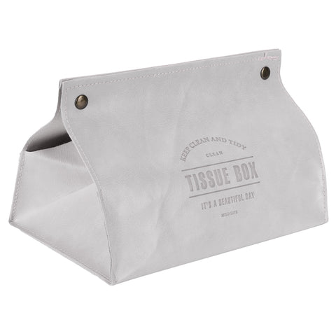 PU Leather Originality Tissue Box Desktop Tissue Organizer for Bedroom Living RoomGray In Australia - Darrahopens