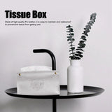 PU Leather Originality Tissue Box Desktop Tissue Organizer for Bedroom Living RoomGray