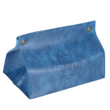 PU Leather Originality Tissue Box Desktop Tissue Organizer for Bedroom Living RoomBlue In Australia - Darrahopens