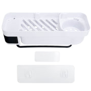 No Drilling Corner Shower Shelf Wall Mounted Bathroom Storage Rack with Towel Hook(White Black ) In Australia - Darrahopens