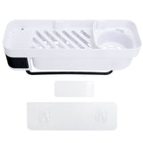 No Drilling Corner Shower Shelf Wall Mounted Bathroom Storage Rack with Towel Hook(White Black ) In Australia - Darrahopens