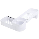 No Drilling Corner Shower Shelf Wall Mounted Bathroom Storage Rack with Towel Hook(White Black ) In Australia - Darrahopens