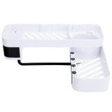 No Drilling Corner Shower Shelf Wall Mounted Bathroom Storage Rack with Towel Hook(White Black ) In Australia - Darrahopens