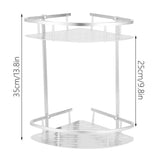 2 Layer Corner Shower Shelf Wall Mounted Aluminum Rack for Bathroom Kitchen Dormitory