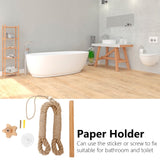 Toilet Roll Holder Wall Mounted Innovative Hemp Rope Towel Paper Rack Bathroom Organizer