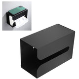 Black Tissue Box Holder Stand Wall Mount Napkin Organizer for Kitchen Bathroom Toilet