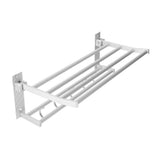 40cm Shower Shelf Foldable Aluminum Bathroom Towel Coat Rack with 5 Hooks Silver In Australia - Darrahopens