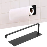 Paper Towel Holder Under Cabinet Self Adhesive Toilet Paper Rack Bathroom Kitchen Matte Black
