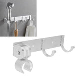 Adjustable Shower Head Holder with Hook Wall Mounted Bath Accessories Storage Organizer