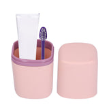 Portable Toothbrush Holder Toothbrush Storage Box Toothpaste Box for Indoor Outdoor Camping TravelPink