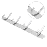 Stainless Steel Hook Wall Mounted Brushed Simple Style 4‑Hook Wall Hanger for Home Bathroom