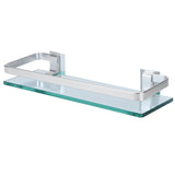 Space Aluminum Shelf Tempered Thickened Glass Bathroom Toilet Glass Storage Organizer Rack