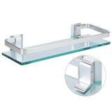 Space Aluminum Shelf Tempered Thickened Glass Bathroom Toilet Glass Storage Organizer Rack