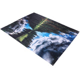 Shower Curtain Landscape Pattern Bath Curtain Set with Rings Home Bathroom Decoration150x180cm