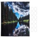 Shower Curtain Landscape Pattern Bath Curtain Set with Rings Home Bathroom Decoration180x180cm In Australia - Darrahopens