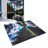 Shower Curtain Landscape Pattern Bath Curtain Set with Rings Home Bathroom Decoration180x180cm In Australia - Darrahopens