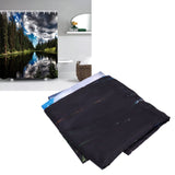 Shower Curtain Landscape Pattern Bath Curtain Set with Rings Home Bathroom Decoration180x180cm