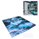 Innovative Shower Curtain with Hanging Rings Bath Curtain Home Bathroom Accessory150x180cm