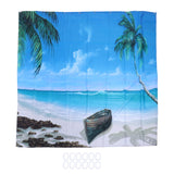 Shower Curtain Set with Hanging Rings No‑Punching Bath Curtain Bathroom Accessory150x180cm In Australia - Darrahopens