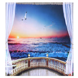 Waterproof Shower Bath Curtain Free Punch with Hooks for Home Bathroom Decoration150x180 cm