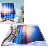 Waterproof Shower Bath Curtain Free Punch with Hooks for Home Bathroom Decoration150x180 cm
