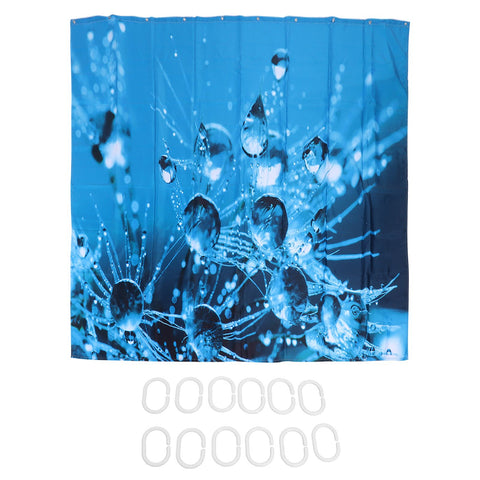 Shower Curtain with 12 Hooks Waterproof Shower Bath Curtain for Bathroom Decoration150x180 cm In Australia - Darrahopens