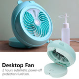 Cute Desktop Mini Fan Portable Humidifying Mist Spray Fan for Home Office SuppliesBlue Bear