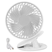 Portable Desk Fan 3 Speed Wind Mini Desktop Fan with Clip for Home Office and BedroomWhite