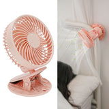 Portable Desk Fan 3 Speed Wind Mini Desktop Fan with Clip for Home Office and BedroomPink