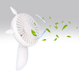 Portable Fan 180 Degrees Rotation Desktop USB Rechargeable Electric Mini Cooling FanWhite