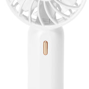 Portable Handheld Fan USB Rechargeable Enhanced Wind Small Fan for Travel Office StudyWhite