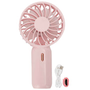Portable Handheld Fan USB Rechargeable Enhanced Wind Small Fan for Travel Office StudyPink In Australia - Darrahopens