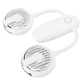 Dual‑Head USB Fan 360° Rotating Portable Neck‑Hanging Electric Fan for Outdoor TravelWhite In Australia - Darrahopens