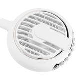 Dual‑Head USB Fan 360° Rotating Portable Neck‑Hanging Electric Fan for Outdoor TravelWhite