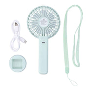 Green Parallel Wind Fan Mini USB Charging Mute Outdoor Handheld Fan with Base for Outdoor In Australia - Darrahopens