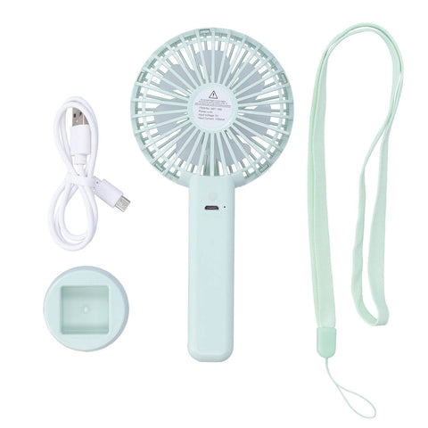 Green Parallel Wind Fan Mini USB Charging Mute Outdoor Handheld Fan with Base for Outdoor In Australia - Darrahopens