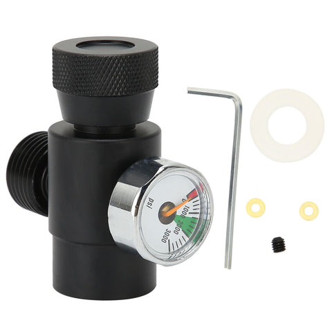 CO2 Cylinder Refill Adapter Connector CGA320 // TR21-4 ASA 3000psi Pressure Gauge Black In Australia - Darrahopens