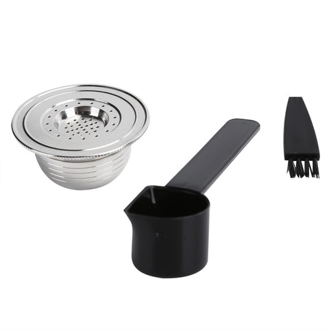 Coffee Capsule Kit with Spoon Brush Gaskets Reusable Coffee Filter Cup Fit for BIALETTI