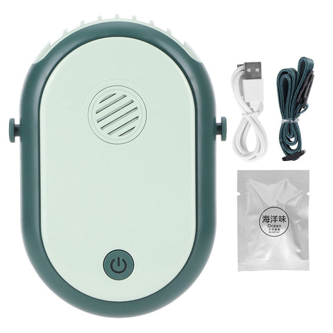 Electric Desktop Fan with 3 Speeds Portable Neck Hanging Aromatherapy Fan USB Charging(Green ) In Australia - Darrahopens