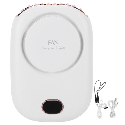 Mini Electric Fan Portable USB Charging Neck Hanging Bladeless Fan for Outdoor Sports TravelWhite In Australia - Darrahopens