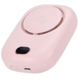 Mini Electric Fan Portable USB Charging Neck Hanging Bladeless Fan for Outdoor Sports TravelPink